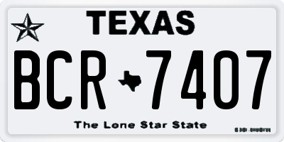 TX license plate BCR7407
