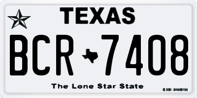 TX license plate BCR7408