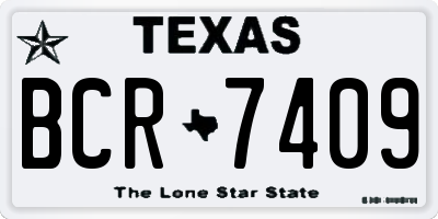 TX license plate BCR7409