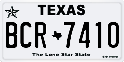 TX license plate BCR7410