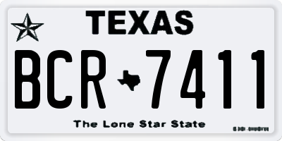 TX license plate BCR7411