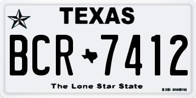 TX license plate BCR7412