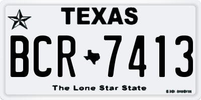 TX license plate BCR7413