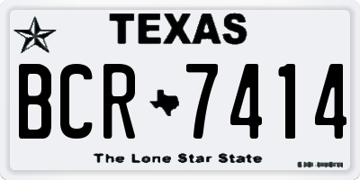 TX license plate BCR7414