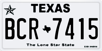 TX license plate BCR7415
