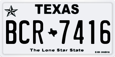 TX license plate BCR7416