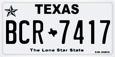TX license plate BCR7417