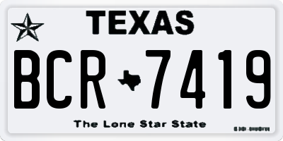 TX license plate BCR7419