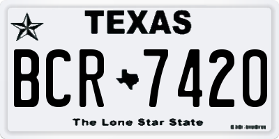 TX license plate BCR7420