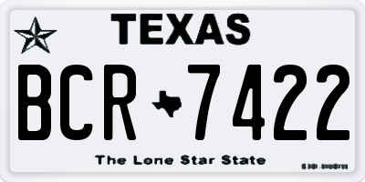 TX license plate BCR7422