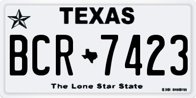 TX license plate BCR7423