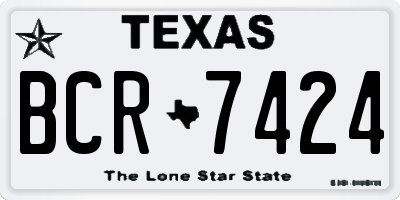 TX license plate BCR7424