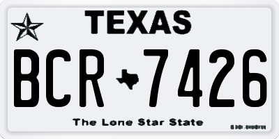TX license plate BCR7426