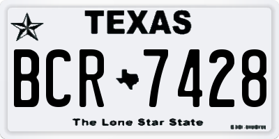 TX license plate BCR7428