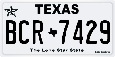 TX license plate BCR7429