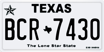 TX license plate BCR7430