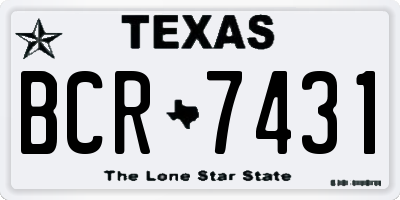 TX license plate BCR7431
