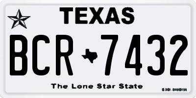 TX license plate BCR7432