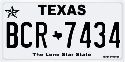 TX license plate BCR7434