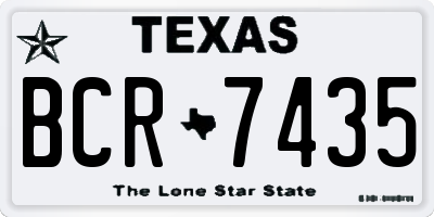 TX license plate BCR7435