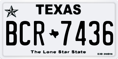 TX license plate BCR7436