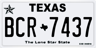 TX license plate BCR7437