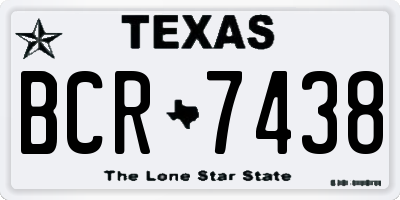 TX license plate BCR7438