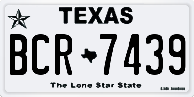 TX license plate BCR7439