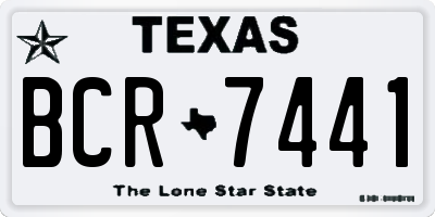 TX license plate BCR7441
