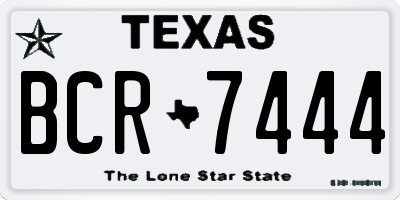 TX license plate BCR7444