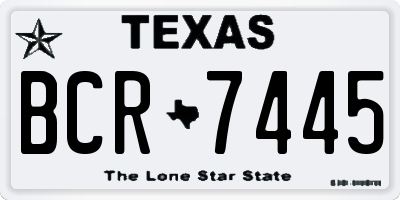 TX license plate BCR7445