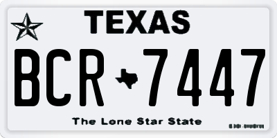 TX license plate BCR7447