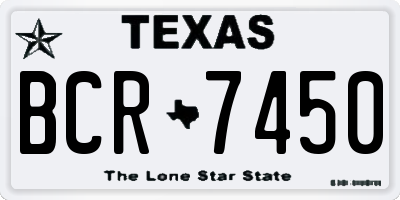 TX license plate BCR7450