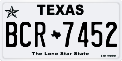 TX license plate BCR7452