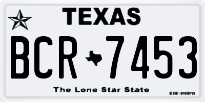 TX license plate BCR7453