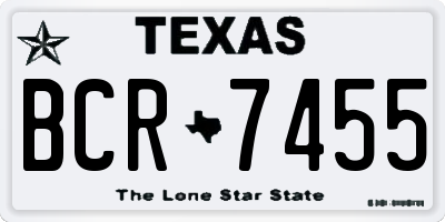 TX license plate BCR7455