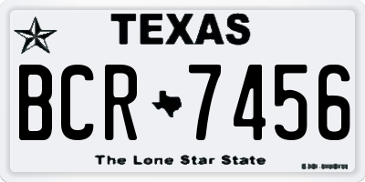 TX license plate BCR7456
