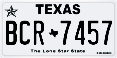TX license plate BCR7457