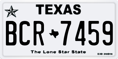 TX license plate BCR7459
