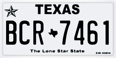 TX license plate BCR7461