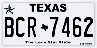 TX license plate BCR7462