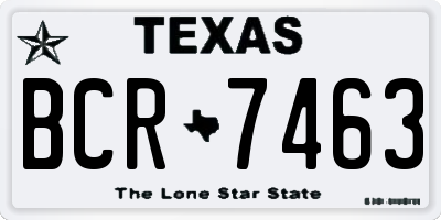 TX license plate BCR7463