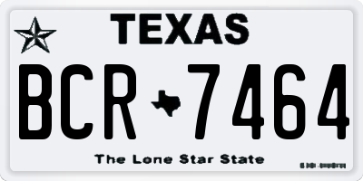 TX license plate BCR7464