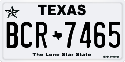 TX license plate BCR7465
