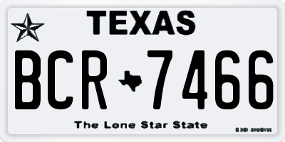 TX license plate BCR7466