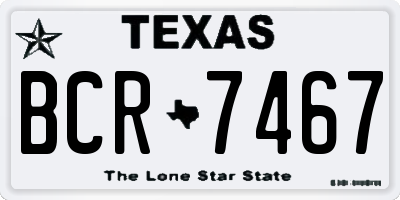 TX license plate BCR7467