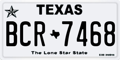 TX license plate BCR7468