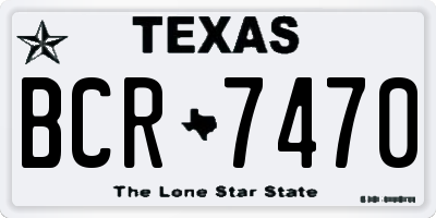 TX license plate BCR7470