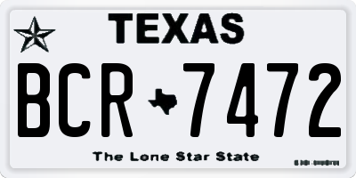 TX license plate BCR7472