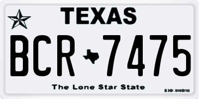 TX license plate BCR7475